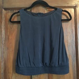 Zara navy blue crop top with cinched bottom